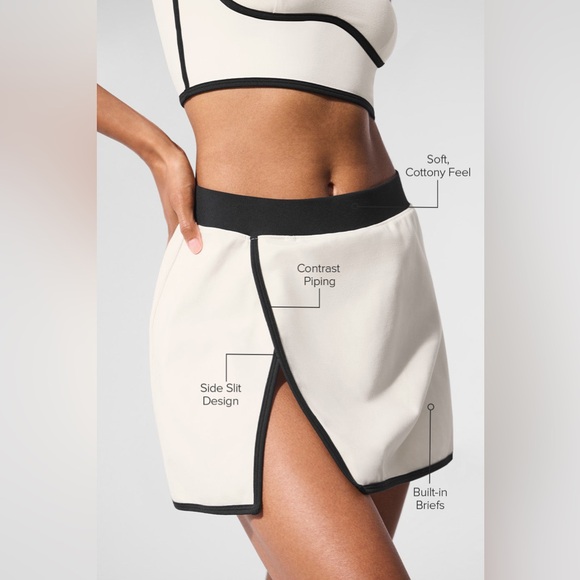 ALO YOGA Airbrush Streamlined SET Skirt And Bra Tank Top Medium Skirt Small 🖤🤍 - Picture 8 of 16